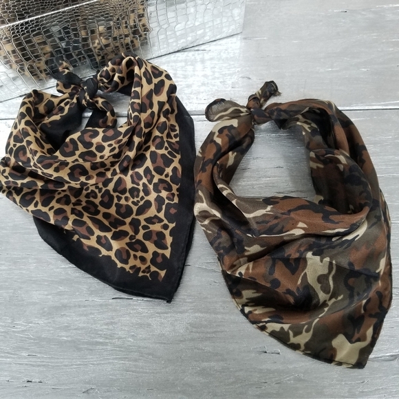 Camo Print Scarf Hair Tie mask Bandana - Picture 5 of 5